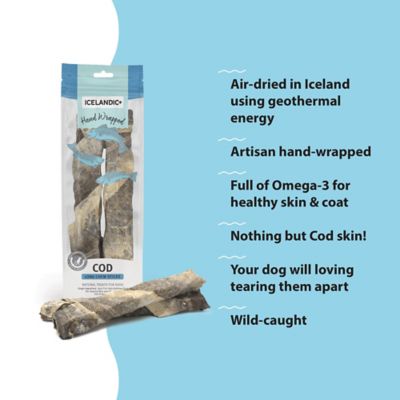 Image showing  10 in. Cod Skin Long Hand Wrapped Dog Chew Sticks, 3.2 oz., 2 ct.