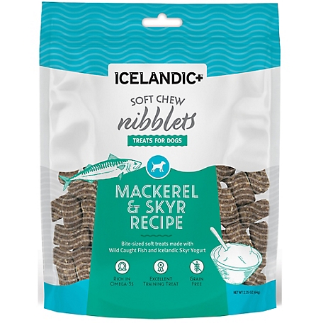 Icelandic+ Mackerel and Skyr Soft Chew Nibblets Dog Treats, 2.25 oz.