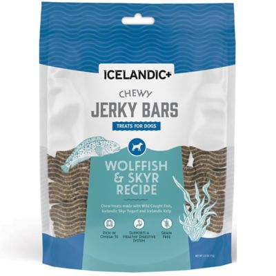 Icelandic+ Chewy Jerky Bars Wolffish, Skyr, & Kelp Dog Treat 2.5 oz. Bag
