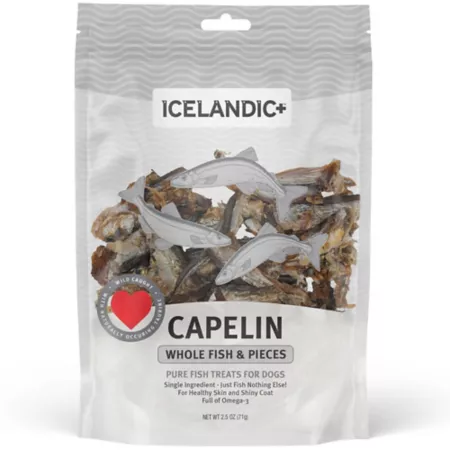 Icelandic Capelin+ Whole Fish and Pieces Dog Treats 2.5 oz. Dog Soft & Chewy Treats