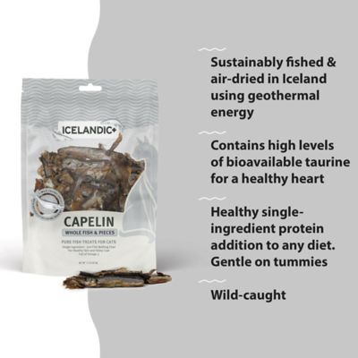 Image showing  Capelin Whole Fish & Pieces Cat Treat 1.5 oz. Bag