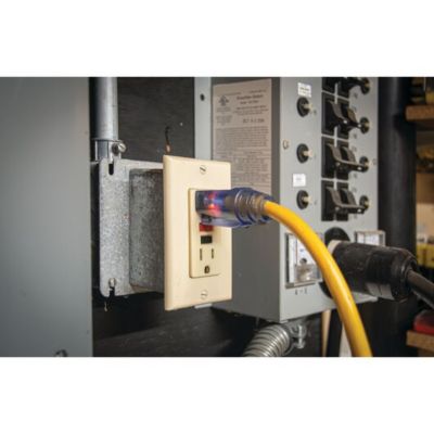 Image showing 5 th DEWALT 50 ft. Indoor/Outdoor 12/3 Lighted CGM Heavy-Duty Extension Cord, Yellow