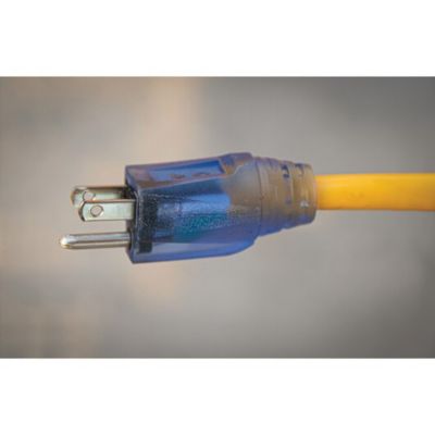 Image showing  25 ft. Indoor/Outdoor 12/3 Lighted CGM Heavy-Duty Extension Cord, Yellow