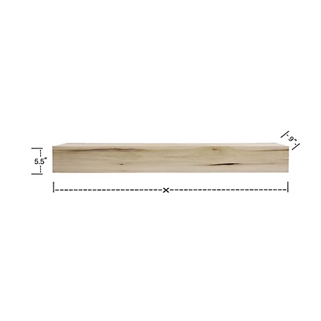 Dogberry Collections Modern Farmhouse Fireplace Shelf Mantel, Unfinished, 36 in. x 9 in.