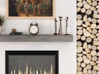 Image showing 8 th Dogberry Collections 36 in. x 6.25 in. Modern Farmhouse Fireplace Shelf Mantel, Ash Gray