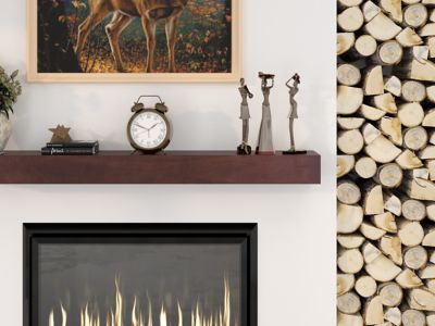Image showing  36 in. x 6.25 in. Modern Farmhouse Fireplace Shelf Mantel, Mahogany