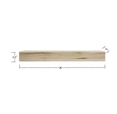 Dogberry Collections 48 in. x 9 in. Modern Farmhouse Fireplace Shelf Mantel, Unfinished