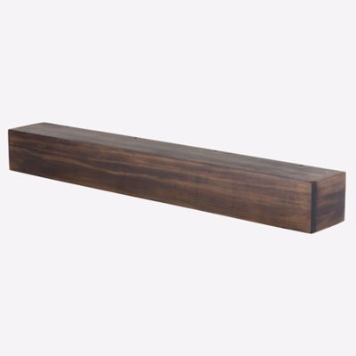 Image showing  72 in. x 6.25 in. Modern Farmhouse Fireplace Shelf Mantel, Dark Chocolate
