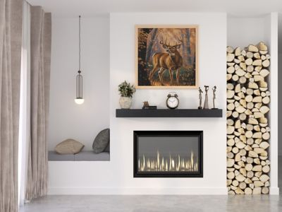 Image showing 6 th Dogberry Collections 72 in. x 6.25 in. Modern Farmhouse Fireplace Shelf Mantel, Midnight Black