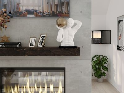 Image showing  36 in. x 9 in. Rough Hewn Fireplace Shelf Mantel, Dark Chocolate