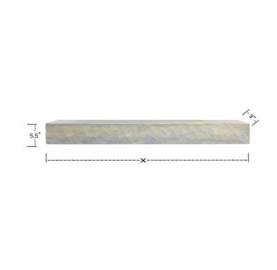 Image showing 6 th Dogberry Collections 36 in. x 9 in. Rough Hewn Fireplace Shelf Mantel, Ash Gray