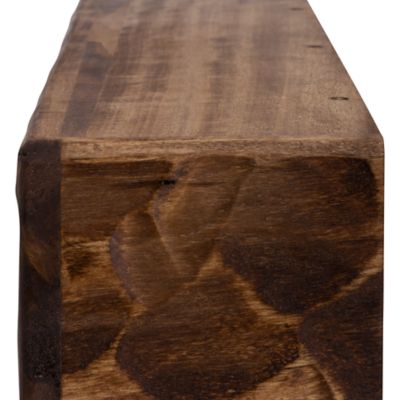 Image showing  Rough Hewn Fireplace Shelf Mantel, Aged Oak, 36 in. x 6.25 in., Hewn