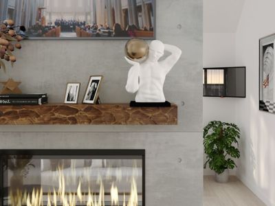 Image showing 5 th Dogberry Collections Rough Hewn Fireplace Shelf Mantel, Aged Oak, 36 in. x 6.25 in., Hewn