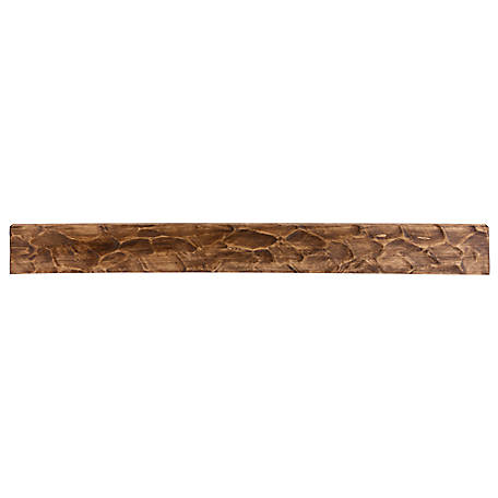 Dogberry Collections Rough Hewn Fireplace Shelf Mantel, Aged Oak, 48 in. x 9 in., Hewn