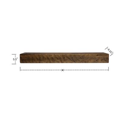 Image showing  48 in. x 6.25 in. Rough Hewn Fireplace Shelf Mantel, Dark Chocolate