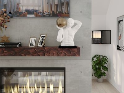 Image showing 8 th Dogberry Collections 48 in. x 6.25 in. Rough Hewn Fireplace Shelf Mantel, Mahogany