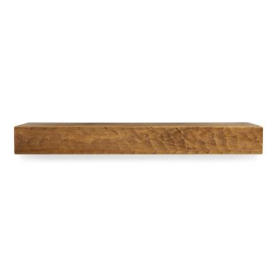 Dogberry Collections Rough Hewn Fireplace Shelf Mantel, Aged Oak, 60 in. x 9 in., Hewn