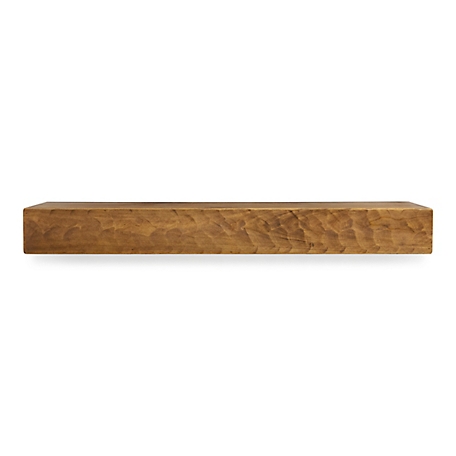 Dogberry Collections Rough Hewn Fireplace Shelf Mantel, Aged Oak, 60 in. x 9 in., Hewn