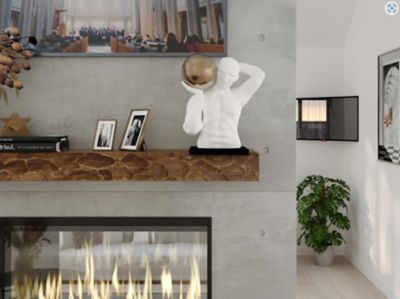 Image showing  60 in. x 9 in. Rough Hewn Fireplace Shelf Mantel, Aged Oak