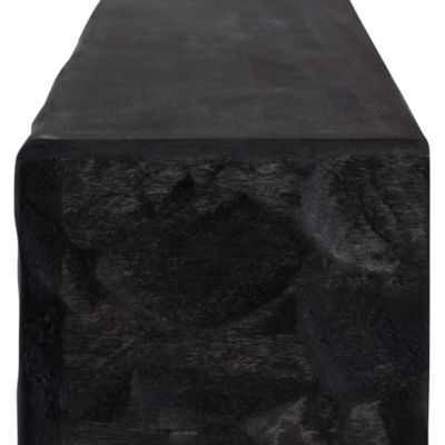 Image showing 5 th Dogberry Collections 60 in. x 6.25 in. Rough Hewn Fireplace Shelf Mantel, Midnight Black