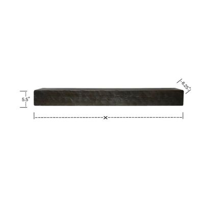 Image showing 6 th Dogberry Collections 60 in. x 6.25 in. Rough Hewn Fireplace Shelf Mantel, Midnight Black