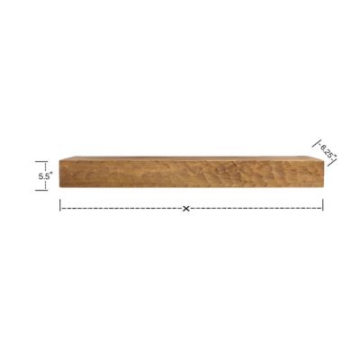 Image showing 6 th Dogberry Collections 72 in. x 6.25 in. Rough Hewn Fireplace Shelf Mantel, Aged Oak