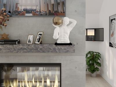 Image showing 8 th Dogberry Collections 72 in. x 6.25 in. Rough Hewn Fireplace Shelf Mantel, Ash Gray