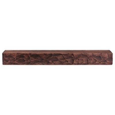 Image showing  Rough Hewn Fireplace Shelf Mantel, Mahogany, 72 in. x 6.25 in., Hewn