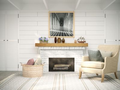 Image showing  36 in. x 6.25 in. Rustic Fireplace Shelf Mantel, Aged Oak