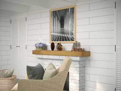 Image showing  36 in. x 6.25 in. Rustic Fireplace Shelf Mantel, Aged Oak