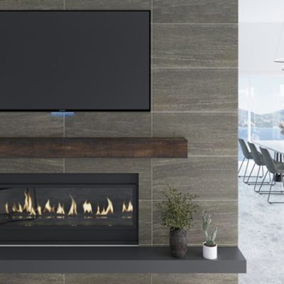 Image showing 8 th Dogberry Collections 36 in. x 6.25 in. Rustic Fireplace Shelf Mantel, Dark Chocolate