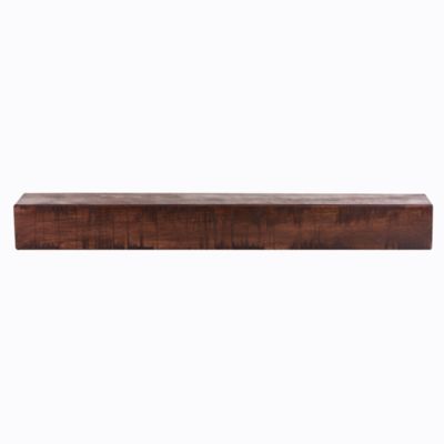 Image showing  48 in. x 9 in. Rustic Fireplace Shelf Mantel, Mahogany