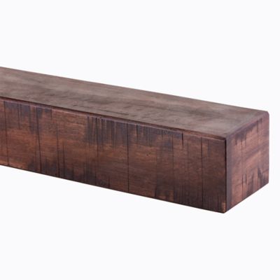 Image showing  48 in. x 9 in. Rustic Fireplace Shelf Mantel, Mahogany