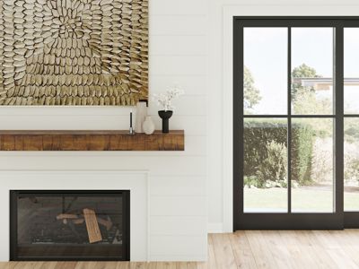 Image showing 5 th Dogberry Collections 60 in. x 9 in. Rustic Fireplace Shelf Mantel, Aged Oak