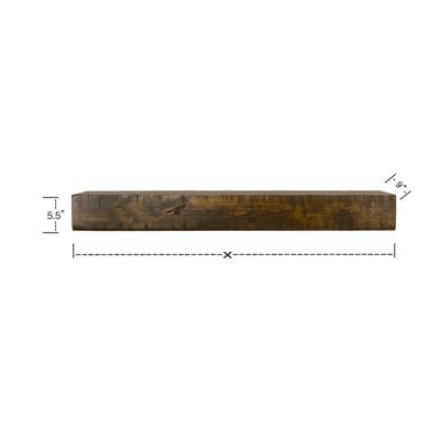 Image showing 6 th Dogberry Collections 60 in. x 9 in. Rustic Fireplace Shelf Mantel, Dark Chocolate