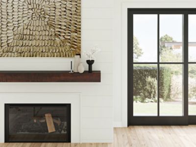 Image showing 9 th Dogberry Collections 60 in. x 9 in. Rustic Fireplace Shelf Mantel, Dark Chocolate