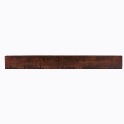 Dogberry Collections 60 in. x 9 in. Rustic Fireplace Shelf Mantel, Mahogany