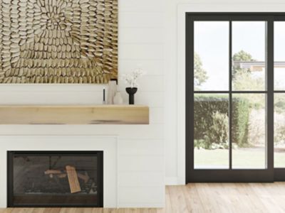 Image showing  60 in. x 9 in. Rustic Fireplace Shelf Mantel, Unfinished