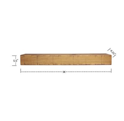 Image showing 6 th Dogberry Collections 60 in. x 6.25 in. Rustic Fireplace Shelf Mantel, Aged Oak