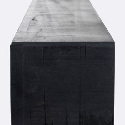 Image showing 5 th Dogberry Collections 60 in. x 6.25 in. Rustic Fireplace Shelf Mantel, Midnight Black