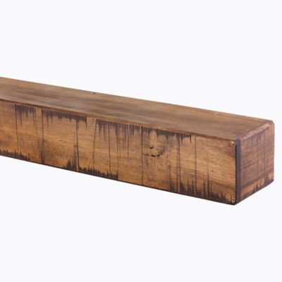 Image showing  72 in. x 9 in. Rustic Fireplace Shelf Mantel, Aged Oak