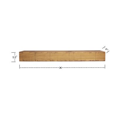 Image showing 6 th Dogberry Collections 72 in. x 9 in. Rustic Fireplace Shelf Mantel, Aged Oak
