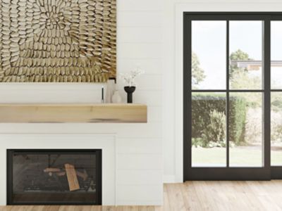 Image showing  72 in. x 9 in. Rustic Fireplace Shelf Mantel, Unfinished