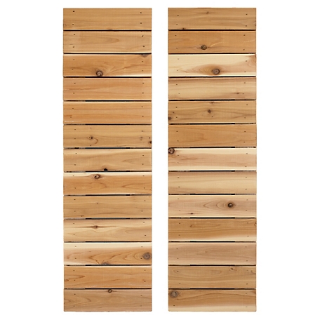 Dogberry Collections Horizontal Slat Wooden Shutters, WSLAT1448BLUEDOUB