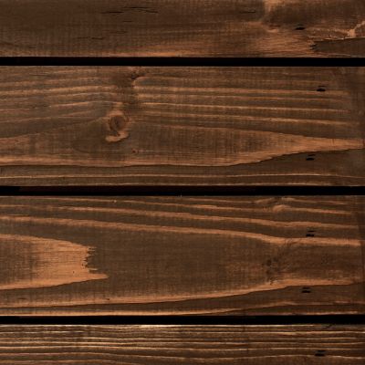 Image showing  48 in. x 14 in. Horizontal Slat Wooden Shutters, Brown, 2 pc.