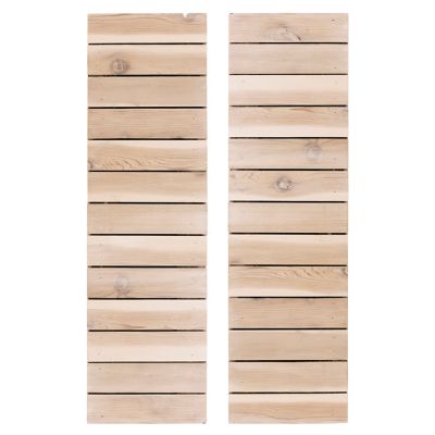 Dogberry Collections Horizontal Slat Wooden Shutters, WSLAT1448WHITDOUB