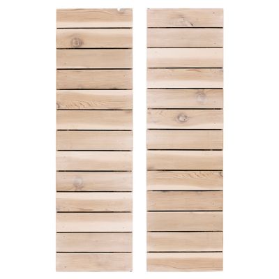 Dogberry Collections Horizontal Slat Wooden Shutters, WSLAT1466WHITDOUB