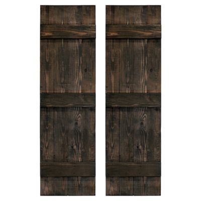 Dogberry Collections Traditional Board and Batten Exterior Shutters, WTRAD1436BLCKDOUB