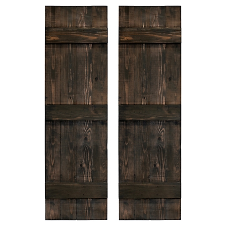 Dogberry Collections Traditional Board and Batten Exterior Shutters, WTRAD1436BLCKDOUB