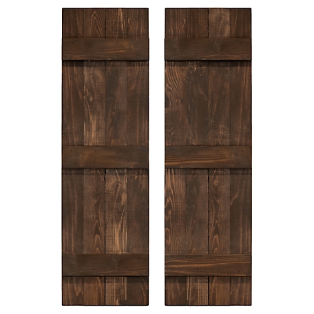 Dogberry Collections Traditional Board and Batten Exterior Shutters, WTRAD1436COFFDOUB
